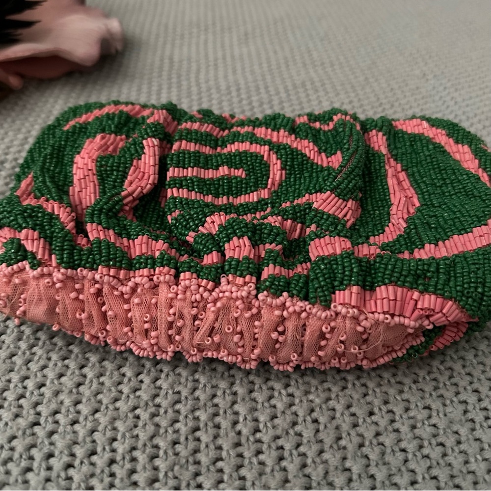 STAUD Beaded Bean Emerald Quartz Acid Swirl Clutch Mini Bag - Picture 14 of 17